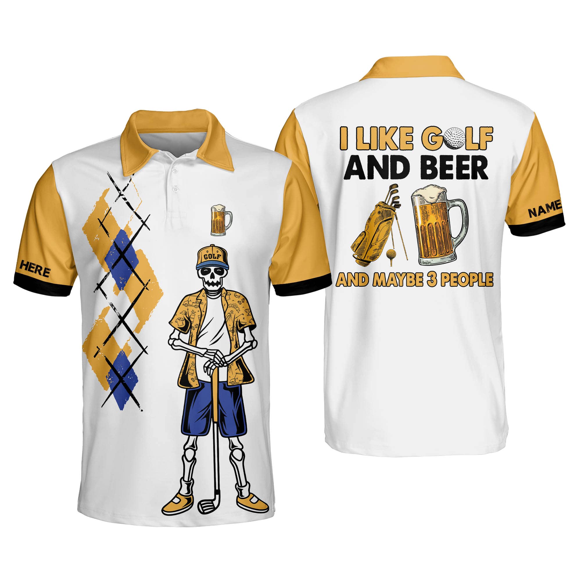 Funny Golf Shirts for Men - Personalized Golf Polo Shirts - Best Gifts for Dad & Retirement - Perfect for Golf Tournaments, Father's Day & Casual Wear
