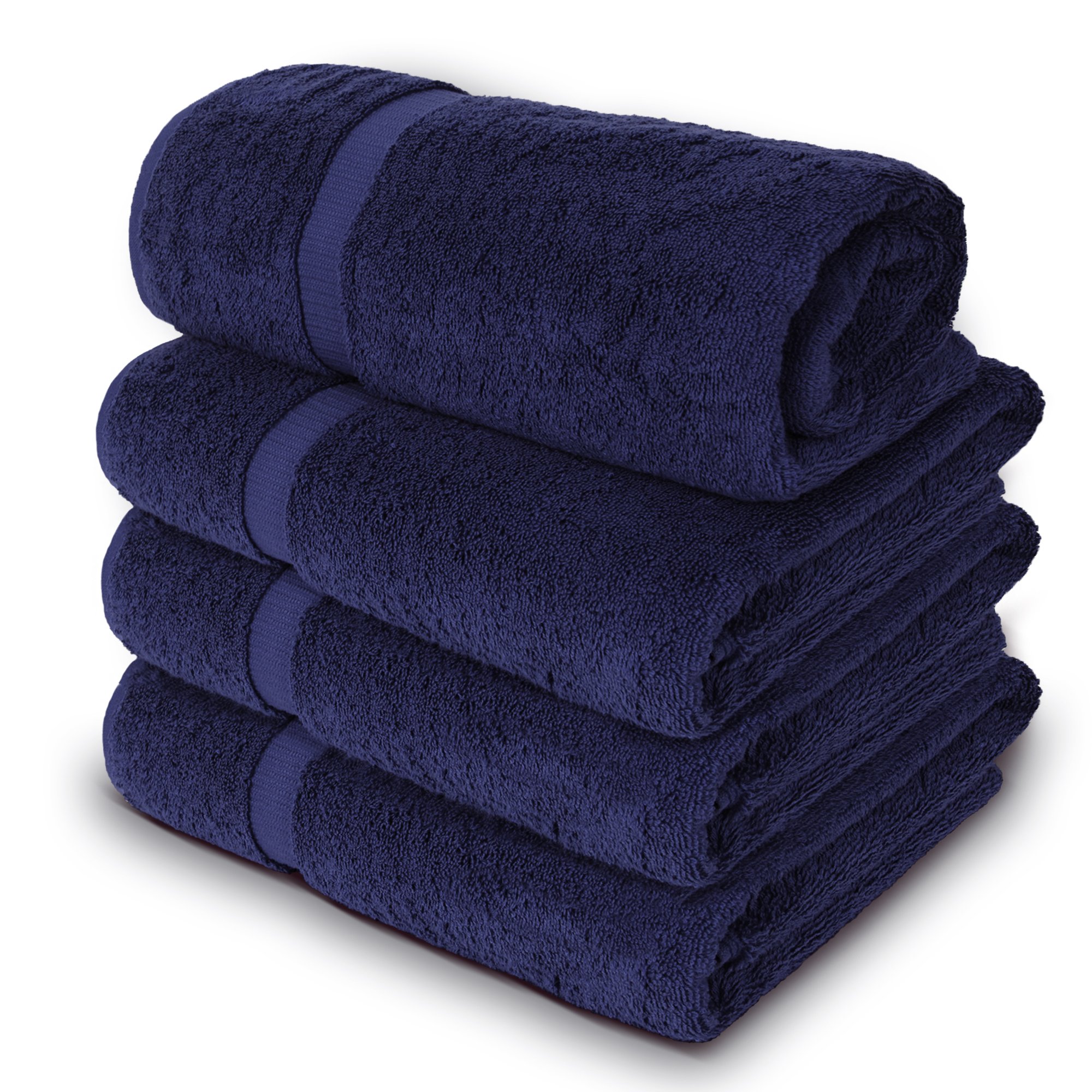 100% Cotton Turkish Luxury Bath Towels Set of 4 - Ultra Soft & Absorbent 27x54 Inch Bath Towels for Spa, Hotel & Home Use