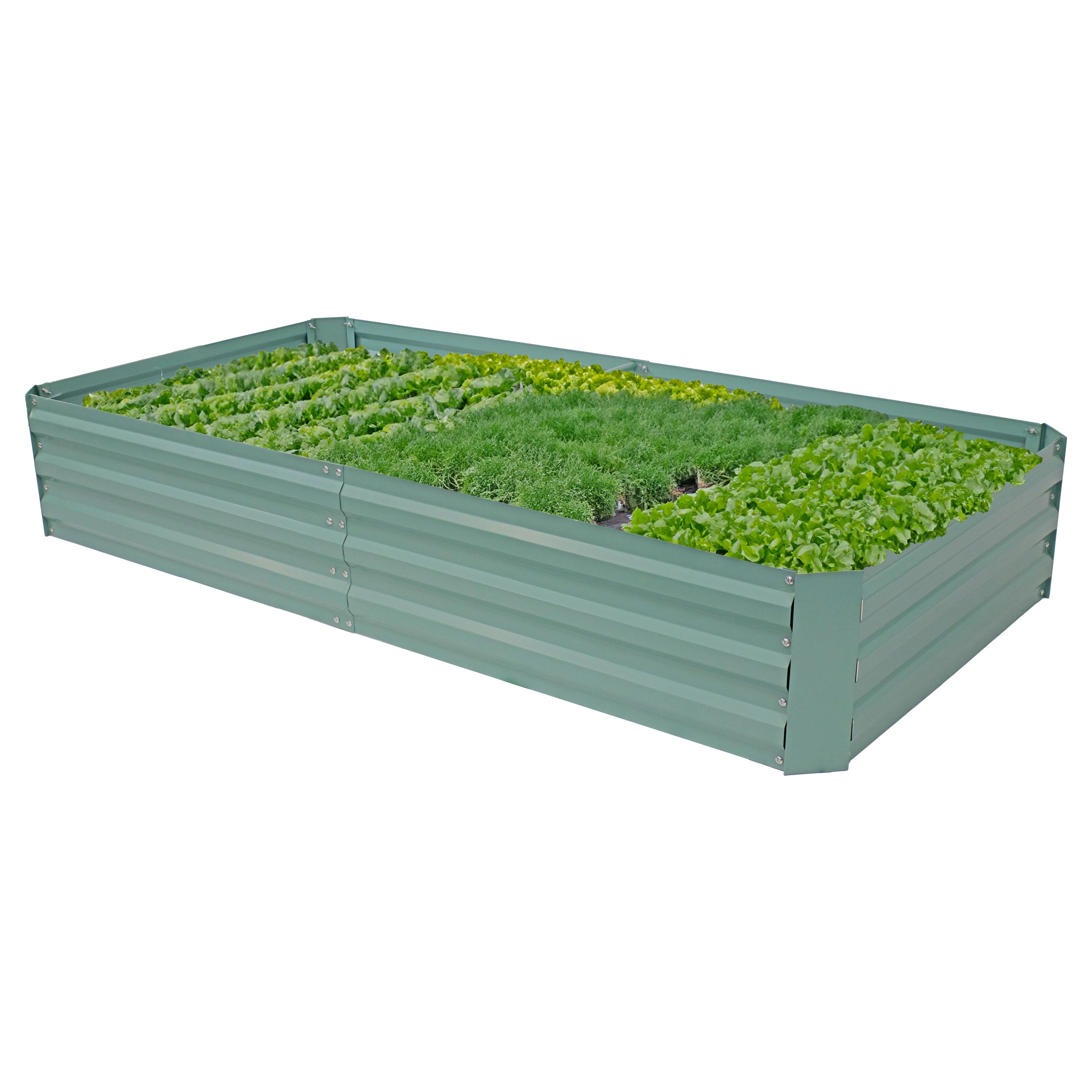 Galvanized Steel Rectangle Raised Garden Bed Kit - 8x4x1ft Outdoor Gardening Planter Box for Vegetables, Flowers & Herbs - Durable Metal Garden Beds for Backyard, Patio & Urban Farming