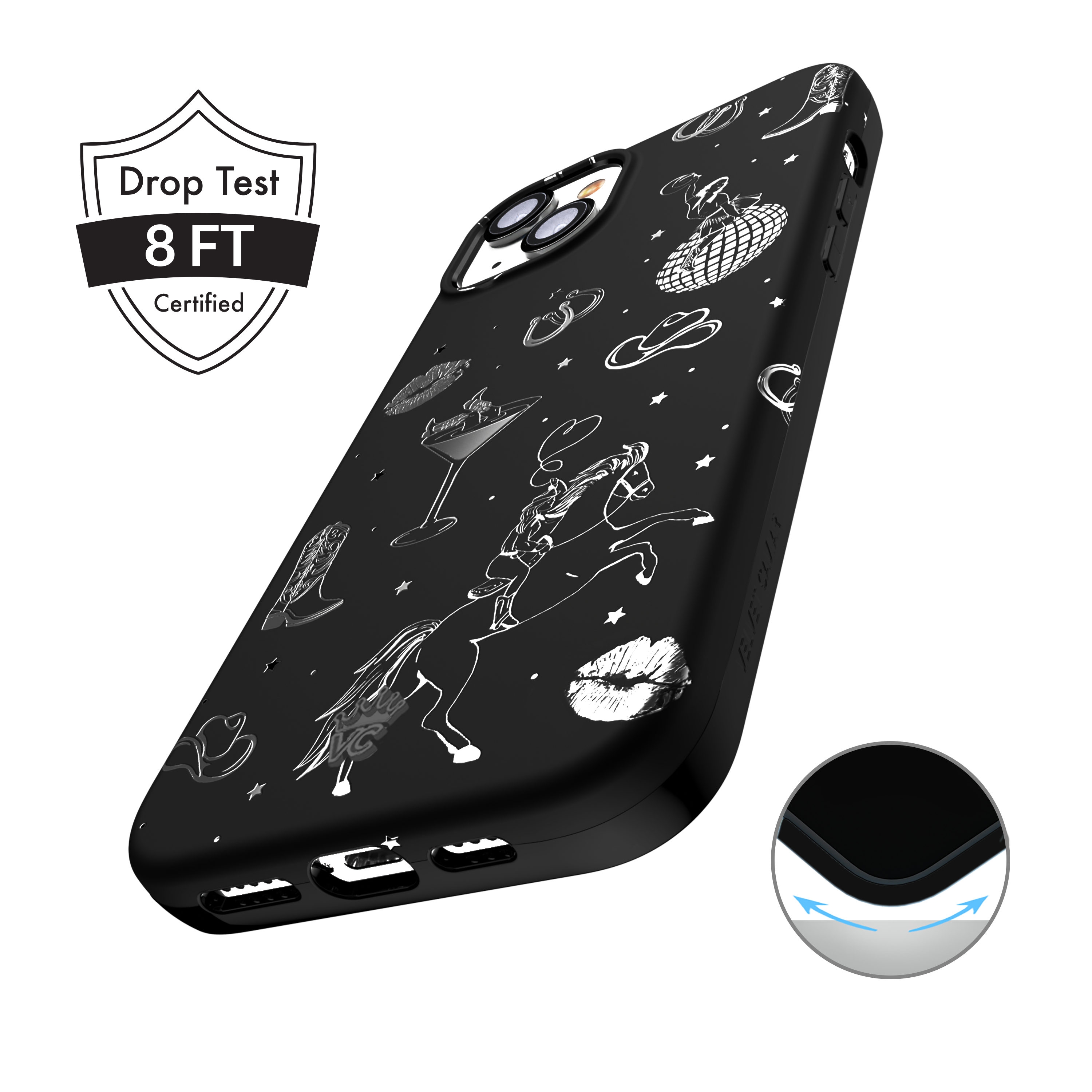 Disco Cowgirl iPhone Case - Trendy Rhinestone Protective Cover for iPhone 13/14/15 Pro Max - Perfect for Music Festivals & Western Parties