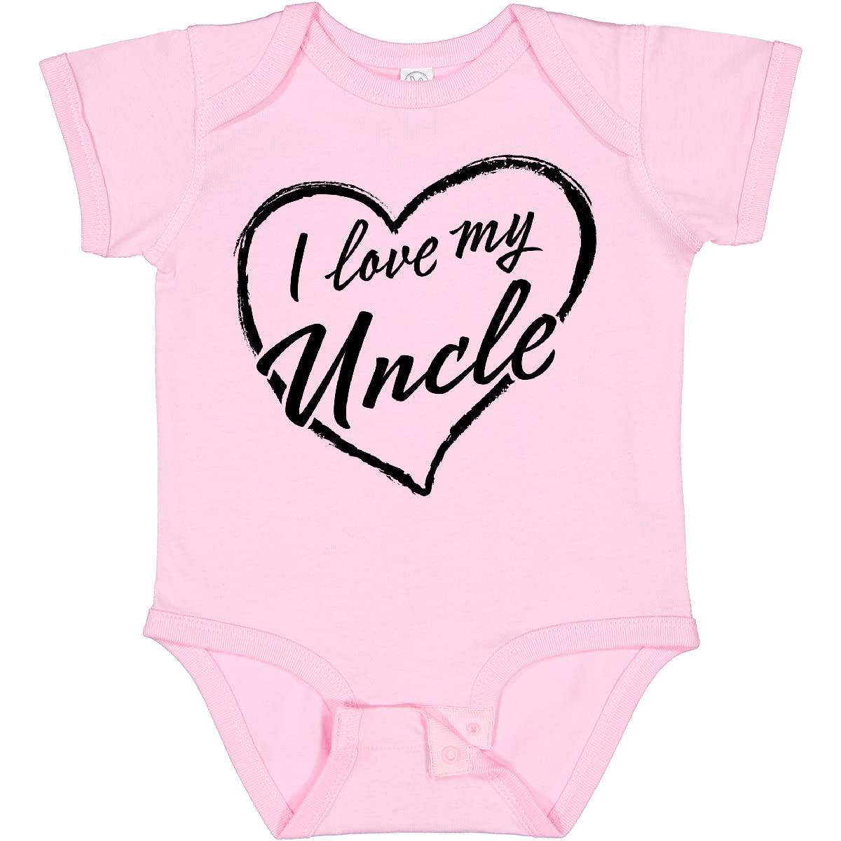 Inktastic I Love My Uncle Black Chalk Heart Baby Bodysuit - Cute Infant Onesie for Family Gifts & Special Occasions