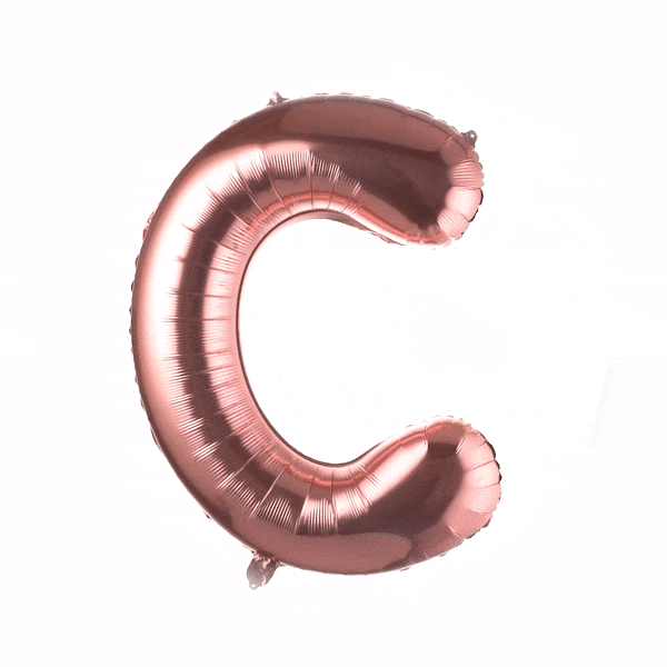 Rose Gold Mylar Letter C Balloon - 40