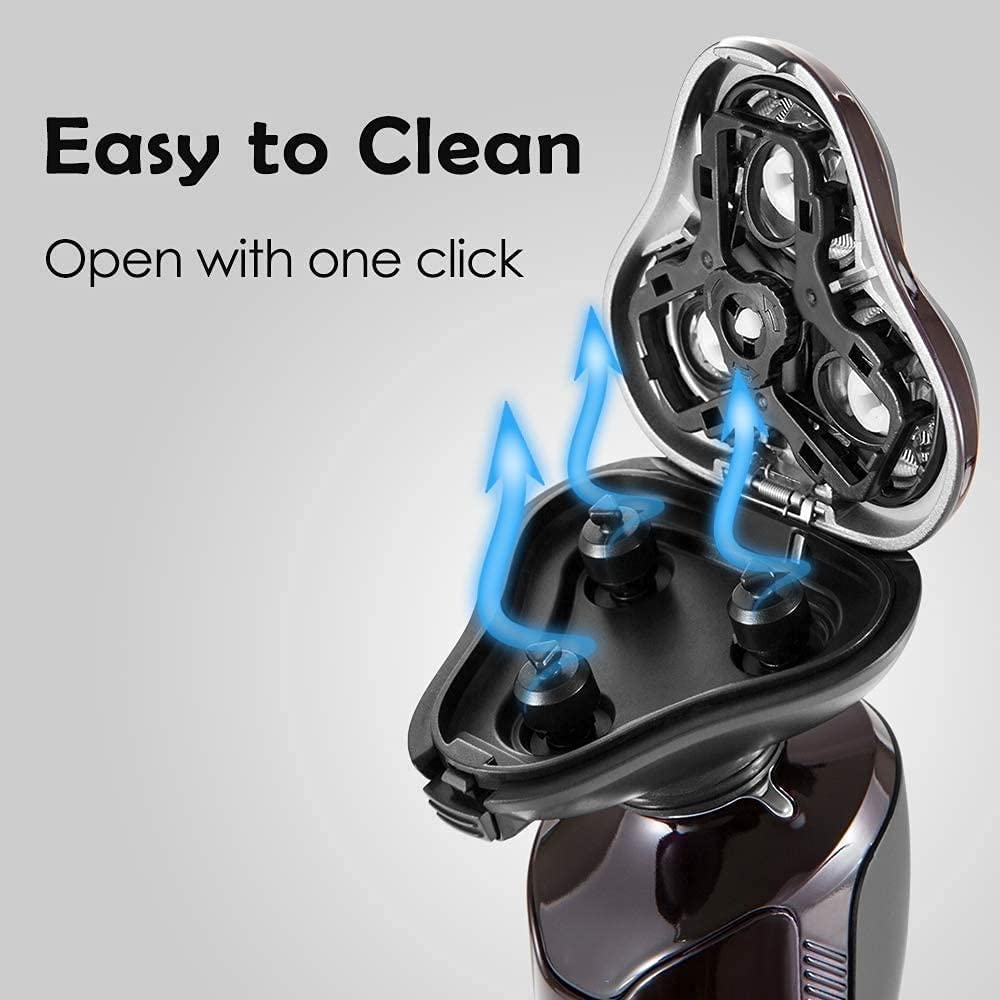 Best LED Electric Razor for Men - USB Rechargeable Wet/Dry Shaver - Men's Grooming Kit with Travel Case - Perfect for Home, Travel & Daily Shaving - Black
