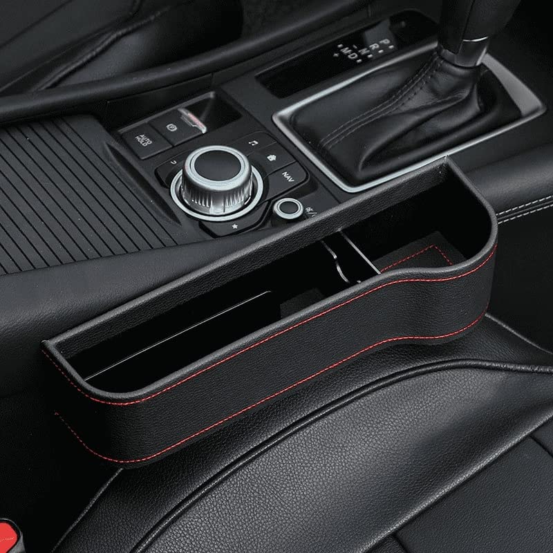 Multifunctional Car Seat Organizer - Left Side Black Storage Pocket for Phones, Snacks & Essentials | Perfect for Road Trips, Commuting & Family Travel