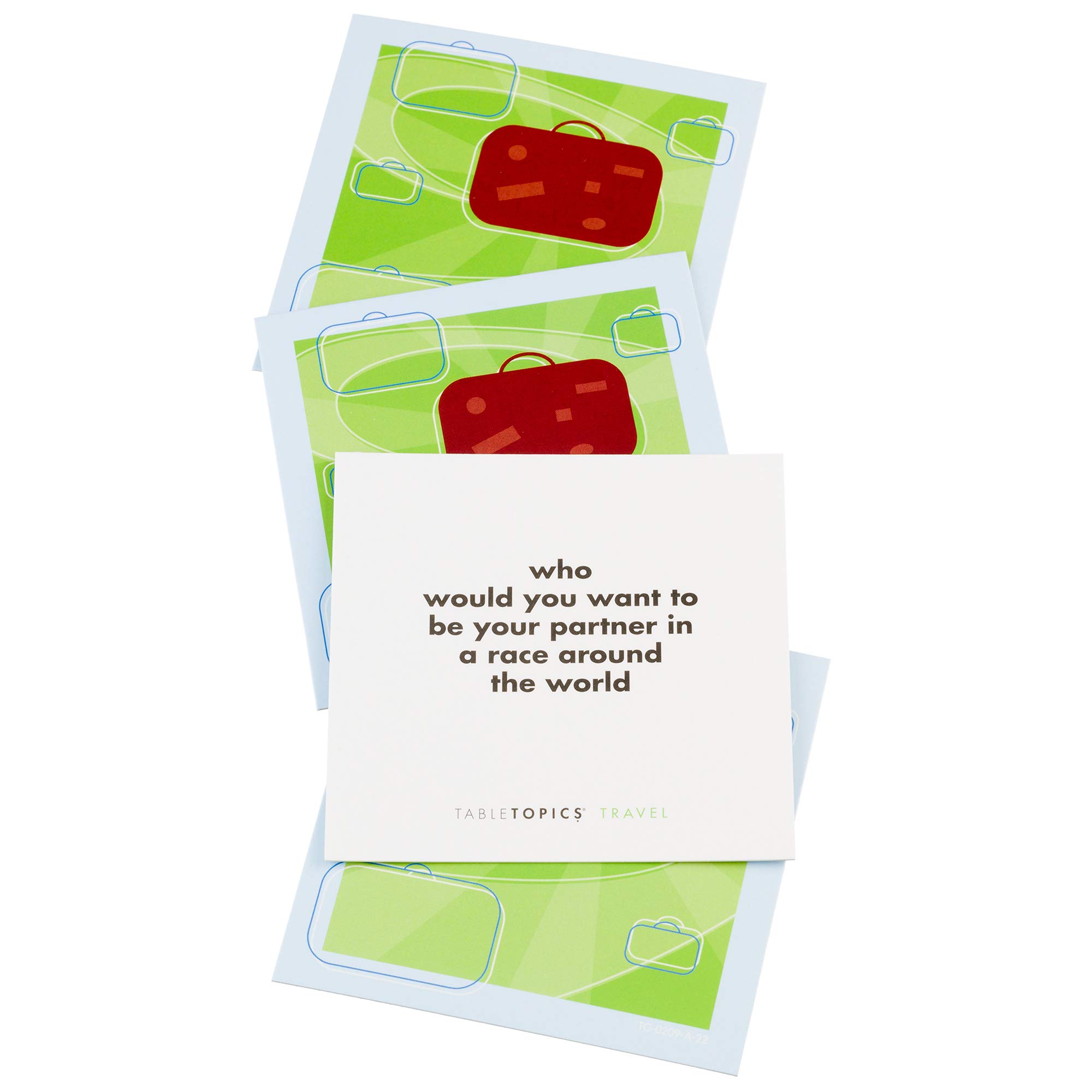 TableTopics Travel to Go - 40 Travel Conversation Cards for Vacations & Road Trips | Spark Engaging Talks with Friends | Perfect for Car Rides, Family Gatherings & Camping Trips