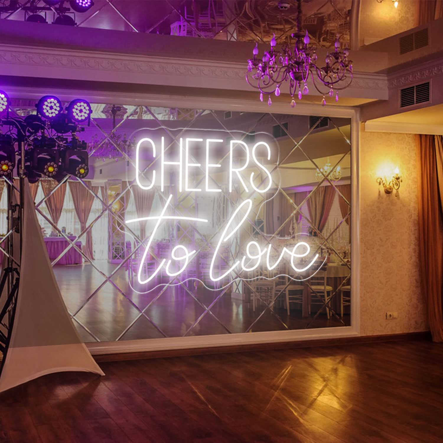 Cheers To Love Neon Sign - Custom Wedding Wall Decor & Bedroom Lighting - Perfect for Home, Room, and Party Decorations - Unique Wedding Gifts for Women, Brides, Couples