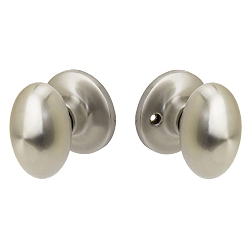 FPL Satin Nickel Windsor Passage Door Knob Set - Hallway & Closet Door Hardware for Smooth Operation | Perfect for Bedrooms, Bathrooms & Interior Doors