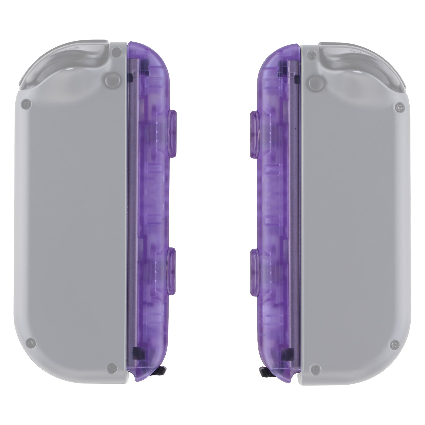 eXtremeRate Clear Atomic Purple Replacement Shell for Nintendo Switch Joy-Con - 2 Pack Custom Housing Buttons & Wrist Strap | Perfect for Gaming Enthusiasts & Switch Modders