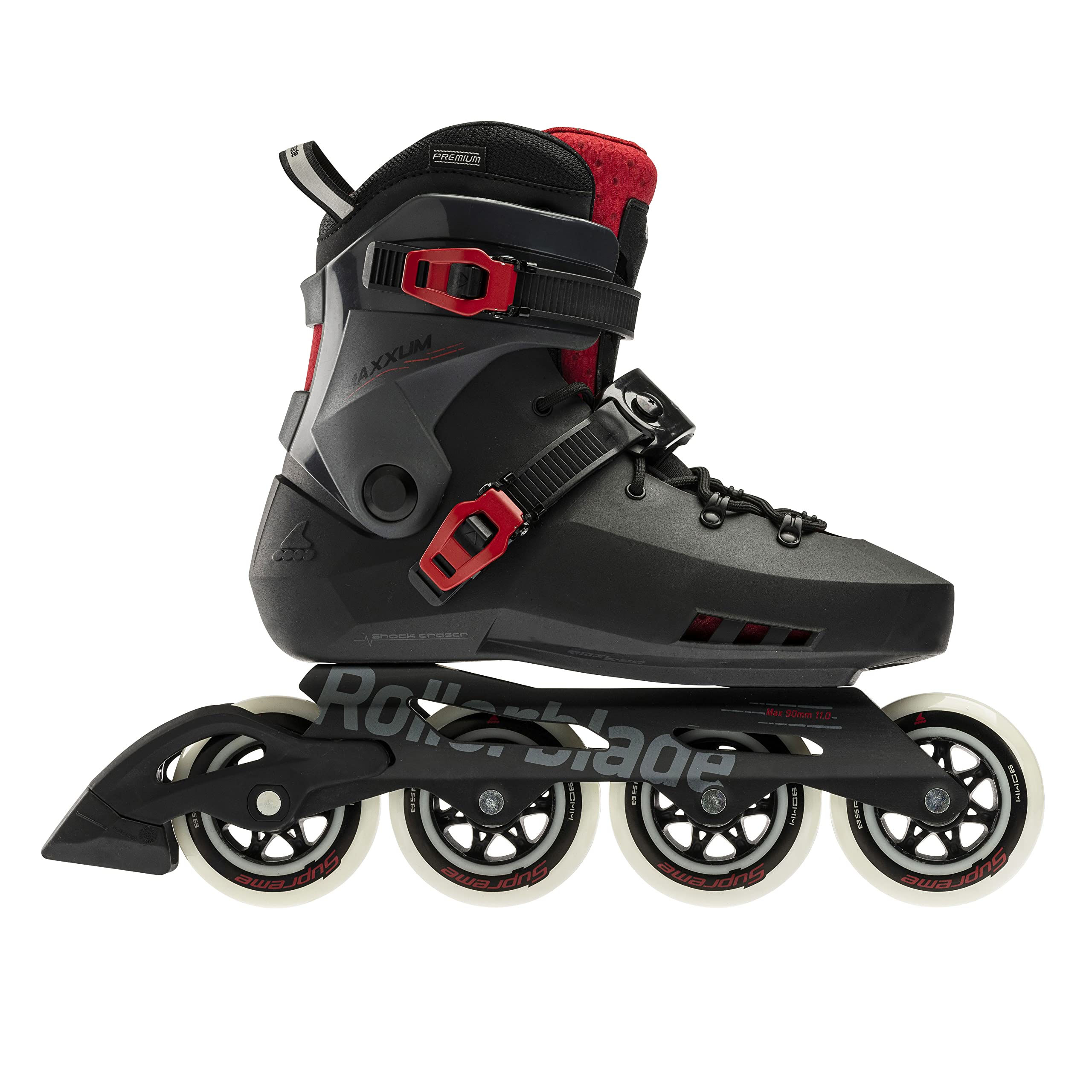 Rollerblade Maxxum XT Men's Urban Inline Skates for Adults - High Performance Black & Red Fitness Skates for Outdoor Exercise, Commuting & City Skating