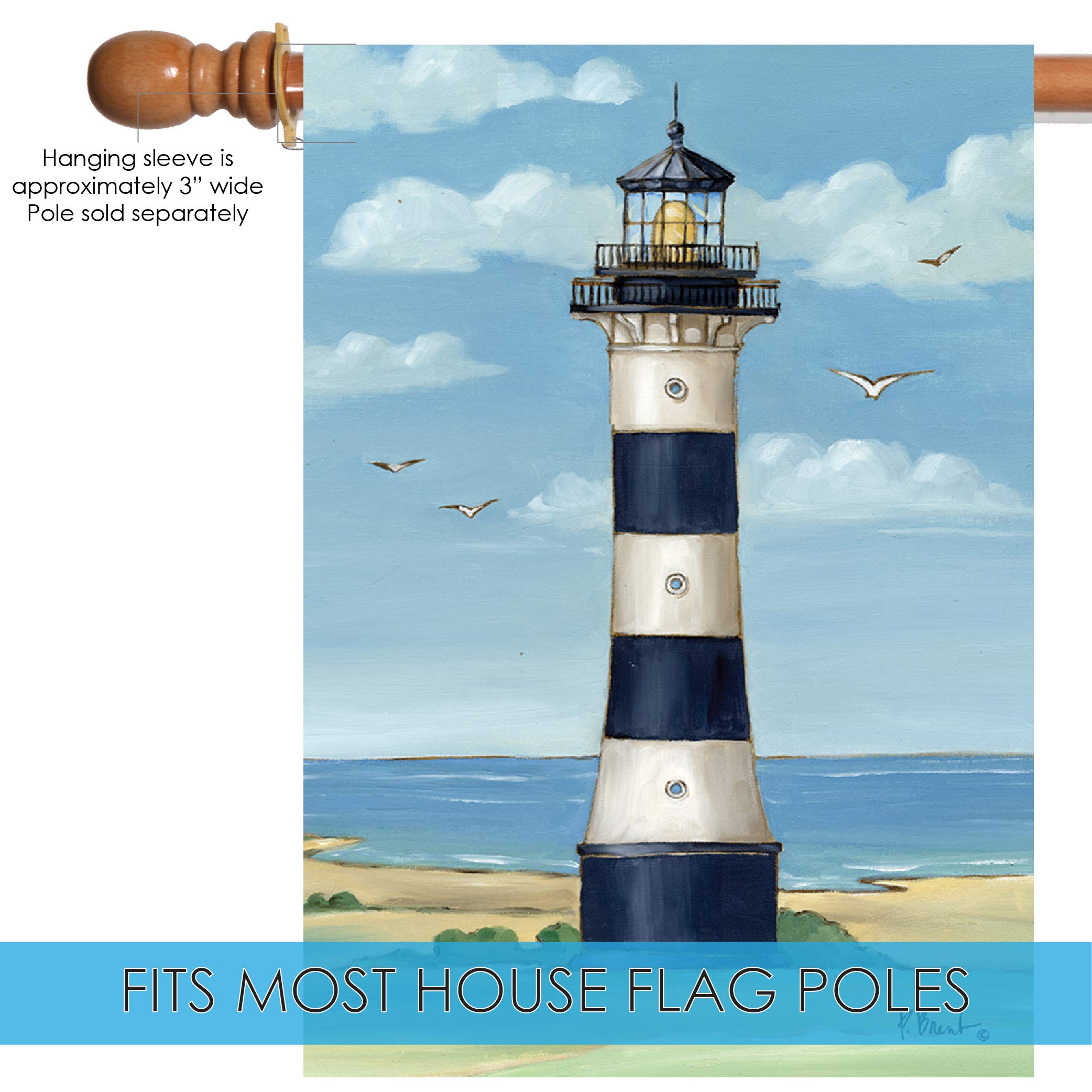 **Toland Home Garden 109856 Cape Canaveral Lighthouse Beach Flag – 28x40 Inch Double-Sided Outdoor Garden Flag for Yard, House, and Coastal Decor – Perfect for Beach-Themed Parties, Coastal Homes, and Summer Backyard Decorations**