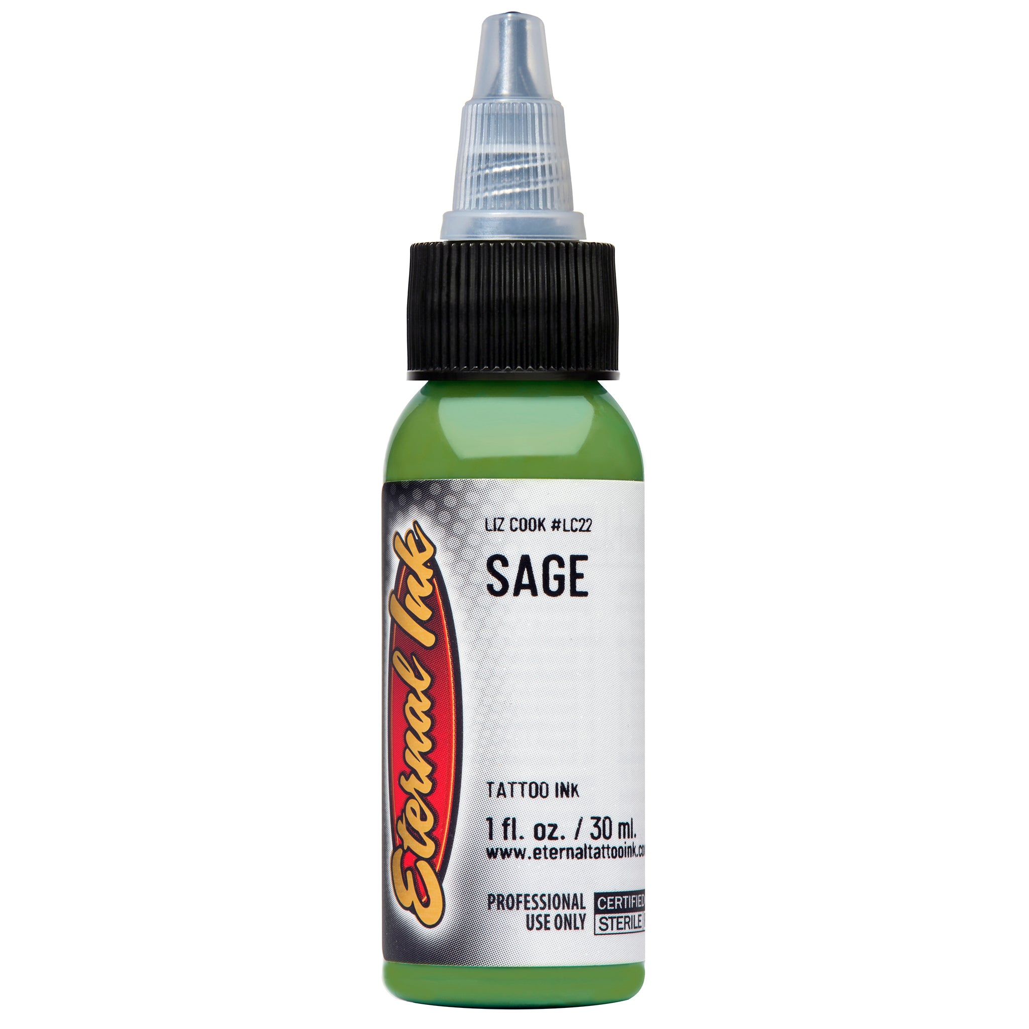Eternal Liz Cook Sage Ink 1oz - Premium Tattoo Ink for Professional Artists - Perfect for Tattooing, Body Art, and Permanent Makeup