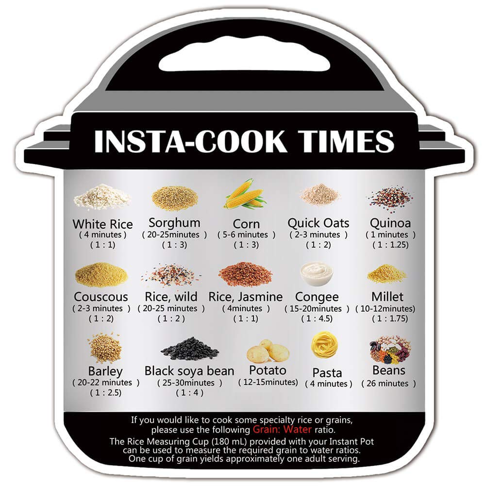 Instant Pot Cooking Times Cheat Sheet - Magnetic Quick Reference Guide for Pressure Cooker | Perfect for Kitchen, Meal Prep & Cooking Enthusiasts