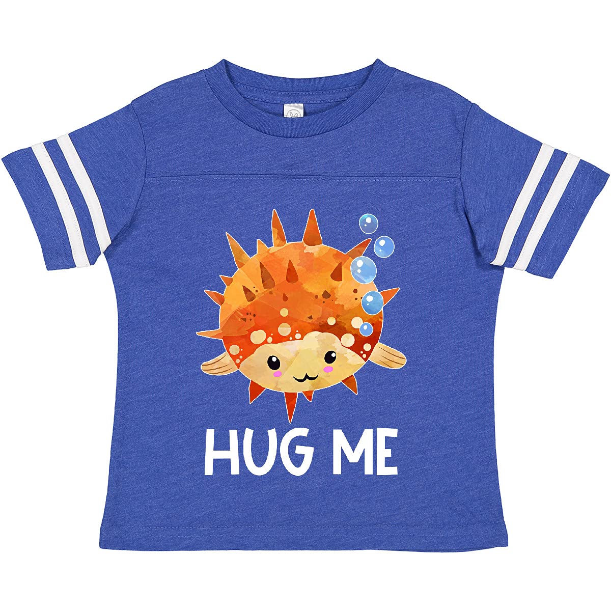 Inktastic Hug Me Cute Pufferfish with Bubbles Toddler T-Shirt - Soft Cotton Kids Tee for Boys & Girls - Fun Playdate & Birthday Outfit