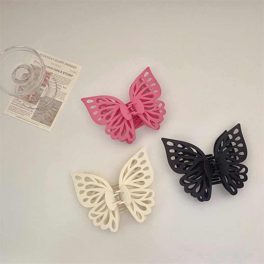 QTMY 3 Pack Large Butterfly Hair Claw Clips - Decorative Hair Accessories for Women & Girls - Perfect for Updos, Ponytails & Everyday Styling