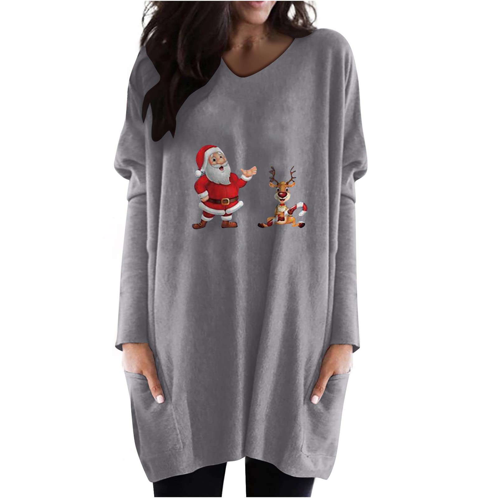 Posijego Women's Loose Fit Long Sleeve Crewneck Sweatshirt - Winter Fall Casual Pullover for Holiday & Christmas | Cozy Lounge Wear, Office Outfits & Weekend Comfort