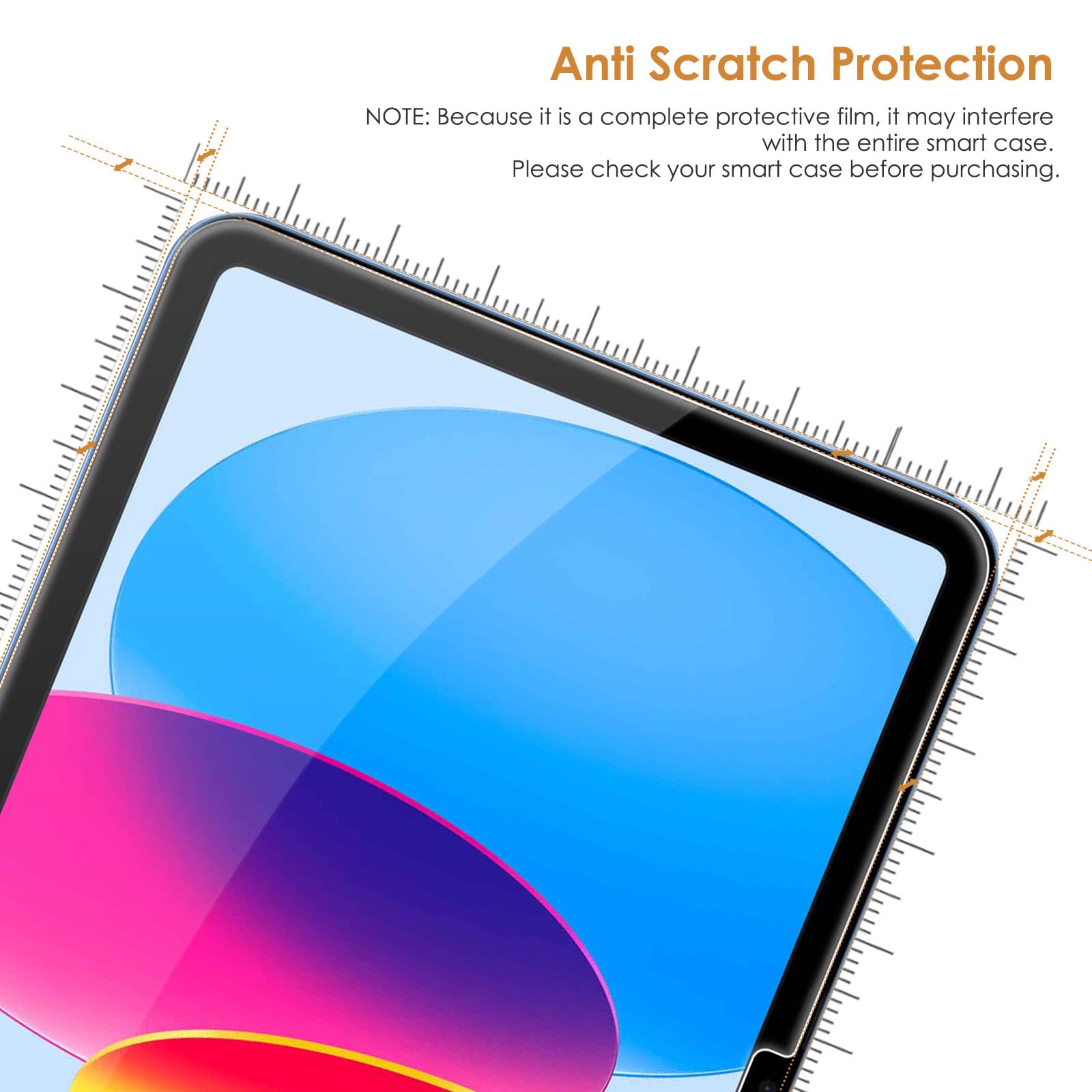 2 Pack Tempered Glass Screen Protector for iPad 11th/10th Gen (2025/2022) 10.9