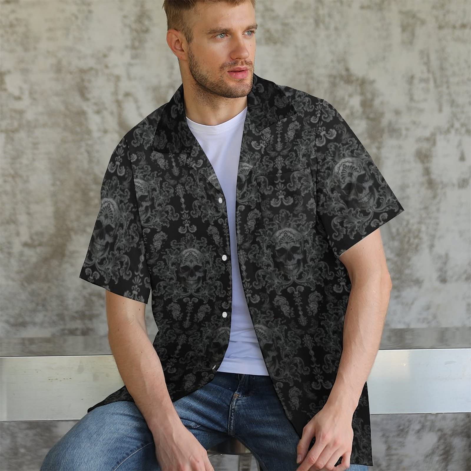 Men's Short Sleeve Button Down Hawaiian Shirts - Tropical Printed Casual Party Shirt for Summer Vacation, Beach Outings & Luau Events
