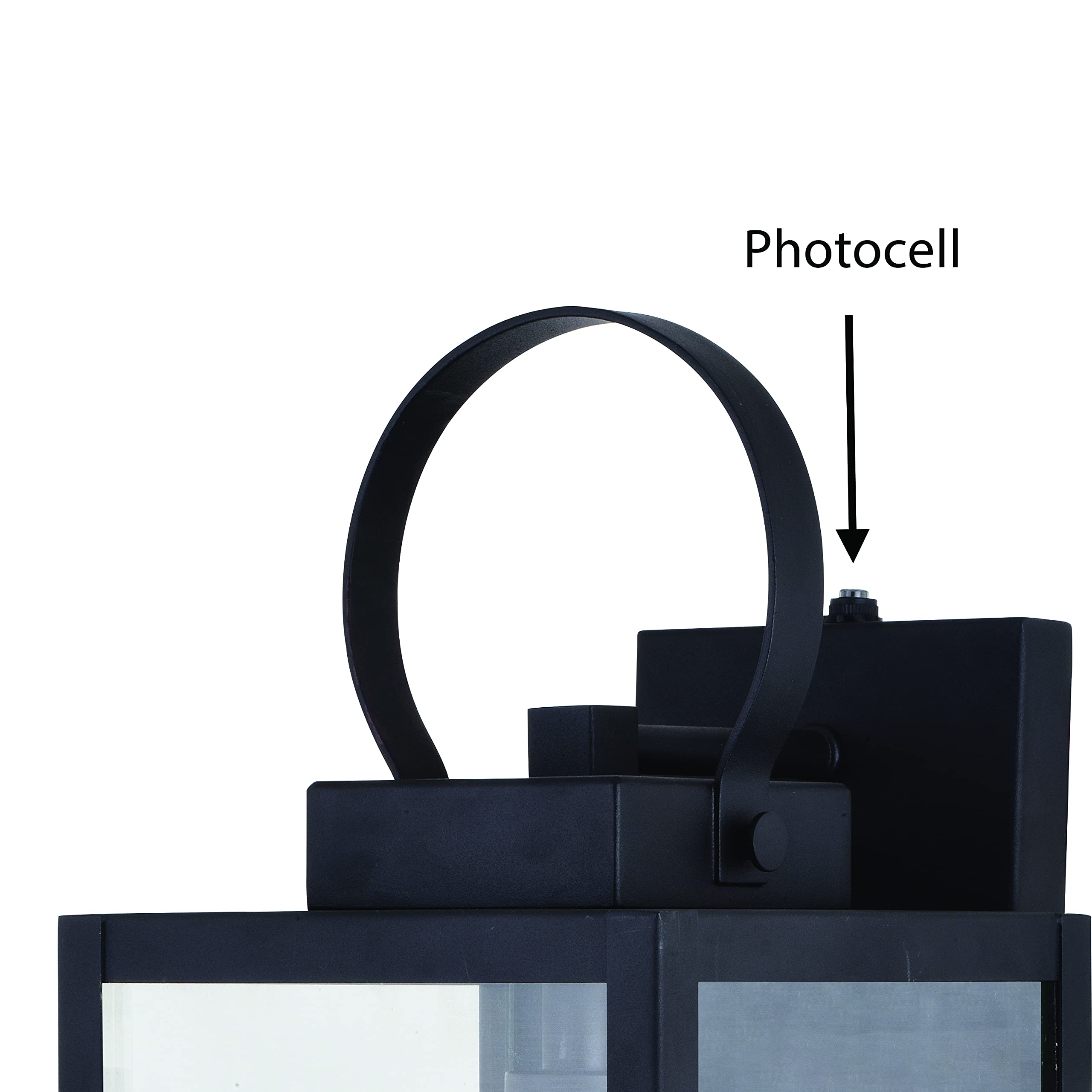 VAXCEL Medinah 7-Inch Black Outdoor Wall Lantern with Clear Glass - Dusk to Dawn Sensor - Perfect for Porch, Patio, Garden & Entryway Lighting