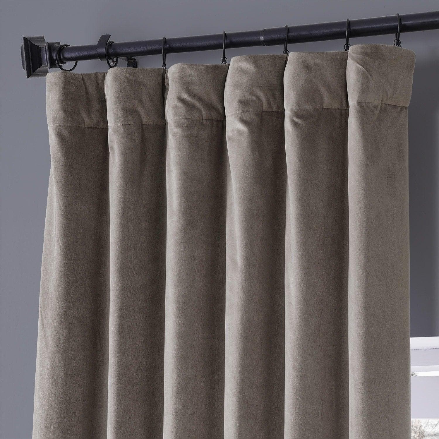 Luxury Taupe Signature Plush Velvet Blackout Curtains for Bedroom & Living Room - Noise Reducing, Thermal Insulated, Hotel Style Drapes for Home Decor & Sleep Comfort