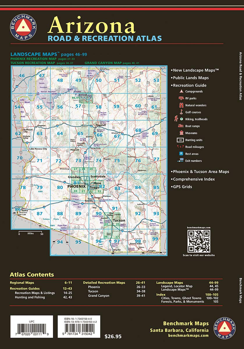 Arizona Road and Recreation Atlas Book - Detailed Travel Guide for Hiking, Camping & Outdoor Adventures | Perfect for Road Trips & Exploring Arizona's Scenic Routes