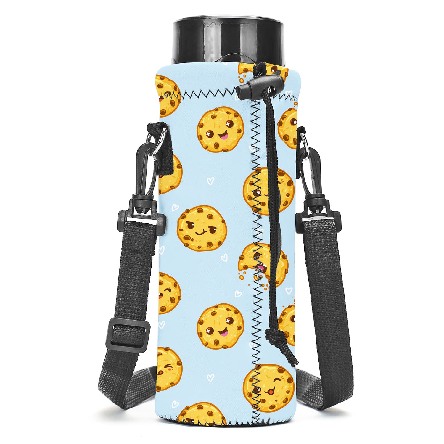 AMARY 500ML Neoprene Water Bottle Holder with Adjustable Shoulder Strap - Insulated Carrier for 16.9oz Stainless Steel, Glass & Plastic Bottles - Perfect for Hiking, Gym & Outdoor Activities