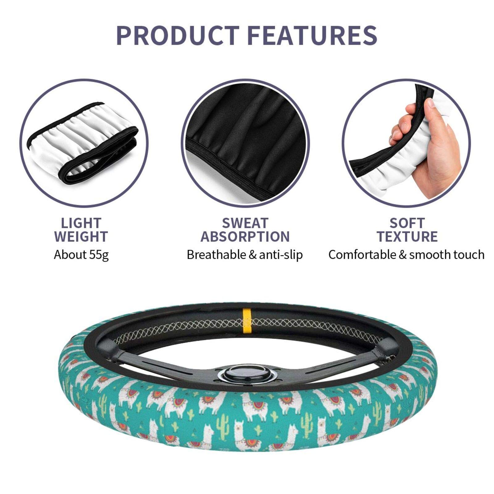 Non-Slip Neoprene Universal 15-Inch Steering Wheel Cover - Comfort Grip for Cars, Trucks & SUVs - Perfect for Commuting, Road Trips & Winter Driving