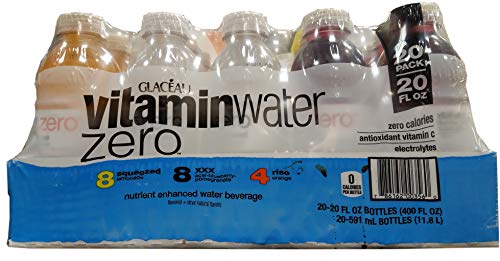 2-Pack of Glaceau Vitamin Water Zero Variety Pack - 20 Fl Oz Bottles (40 Total) | Sugar-Free Hydration for Fitness, Workouts & Active Lifestyles