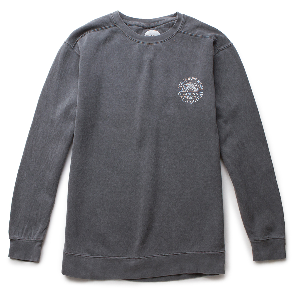 Thalia Surf Sunny Men's Fleece Crewneck Sweatshirt - Soft & Comfortable for Surfing, Beach & Casual Wear