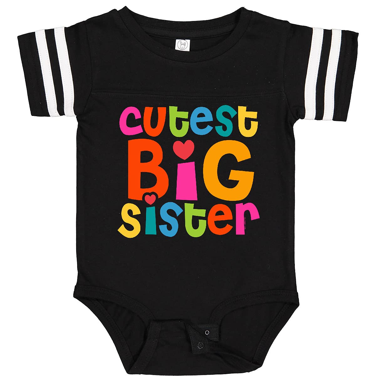 Inktastic Cutest Big Sister Baby Bodysuit - Soft Cotton Onesie for Newborn & Infant - Perfect Sibling Gift for Baby Shower & Family Photos