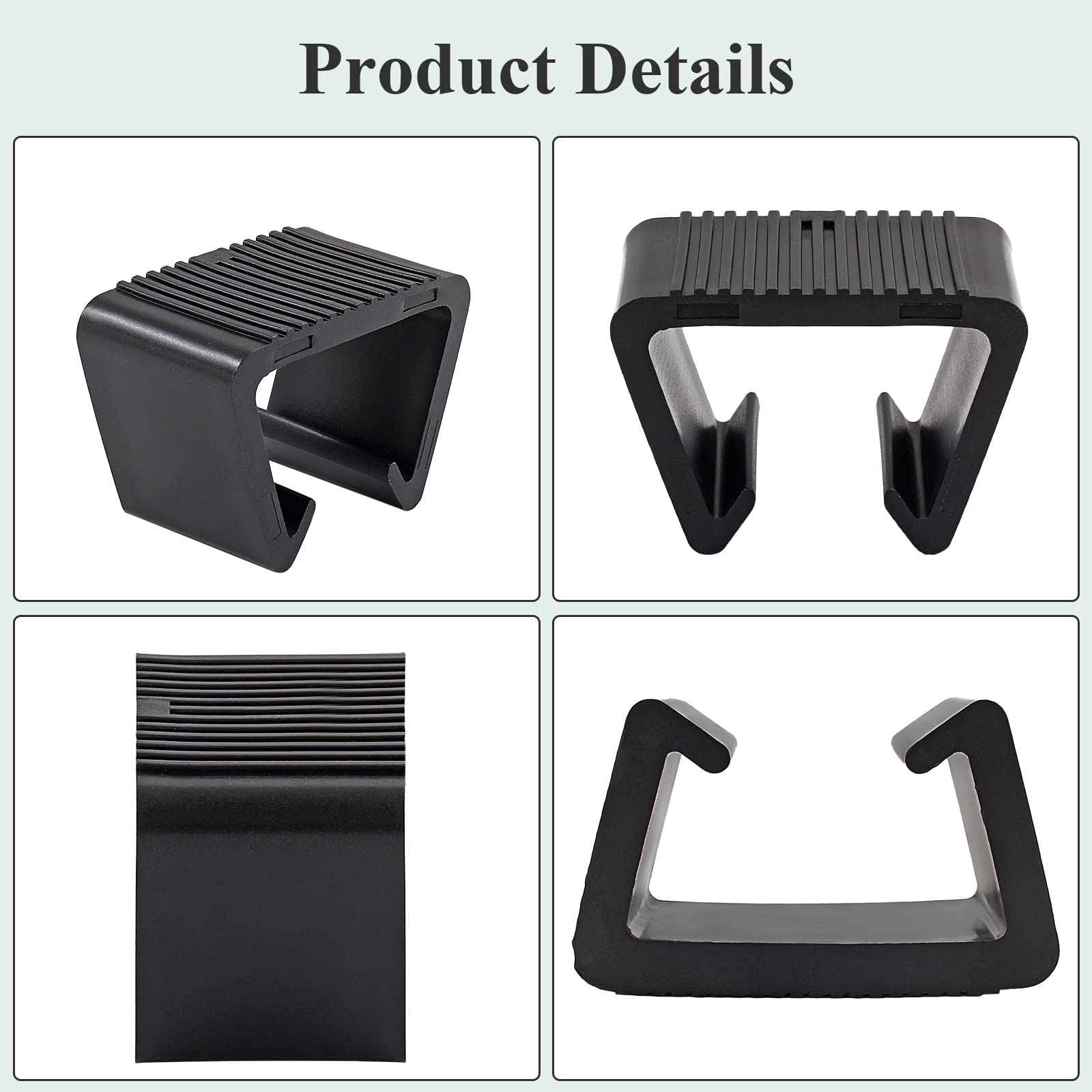 Biaungdo 6-Pack Black Outdoor Furniture Clips - Heavy Duty Rattan Connector Clamps for Patio Sofa, Sectional Couch & Wicker Furniture (5.3x3x3.7cm) | Secure Modular Outdoor Seating for Garden, Poolside & Deck