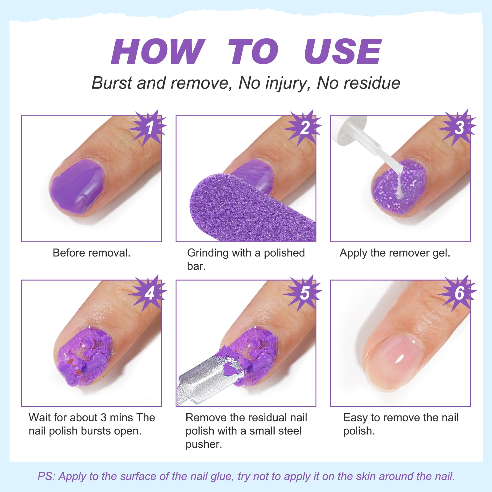 Fast-Acting Gel Nail Polish Remover Kit - 2-3 Minute Soak-Free Removal, Gentle on Nails, No Foil Needed with Bonus Nail Scraper (15ml) - Perfect for Salon & At-Home Manicures