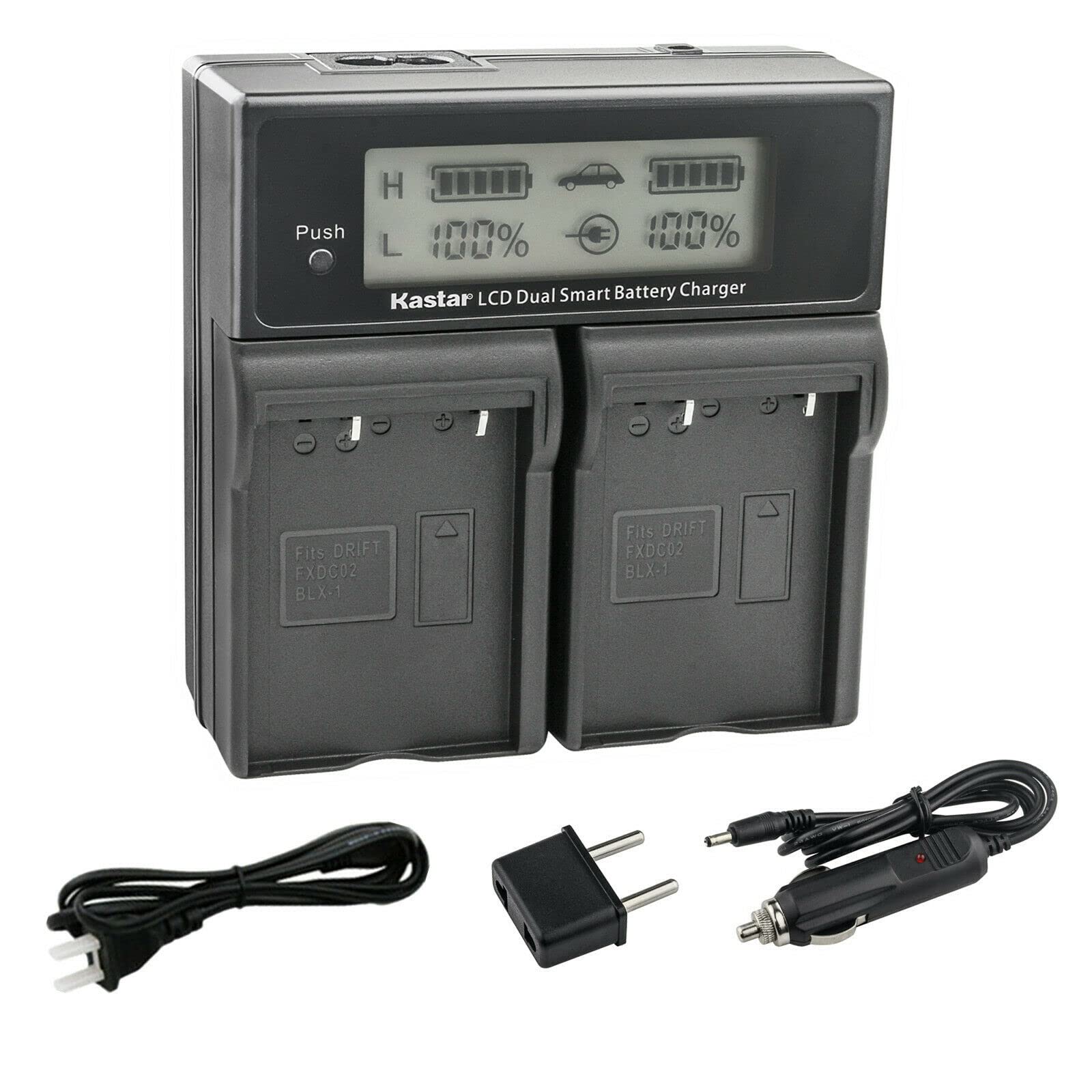 Kastar AC LCD Dual Fast Charger for Olympus OM System BLX-1 Battery - Compatible with BCX-1 Charger & OM-1 Camera - 7.2V Output - Perfect for Travel & Professional Photography