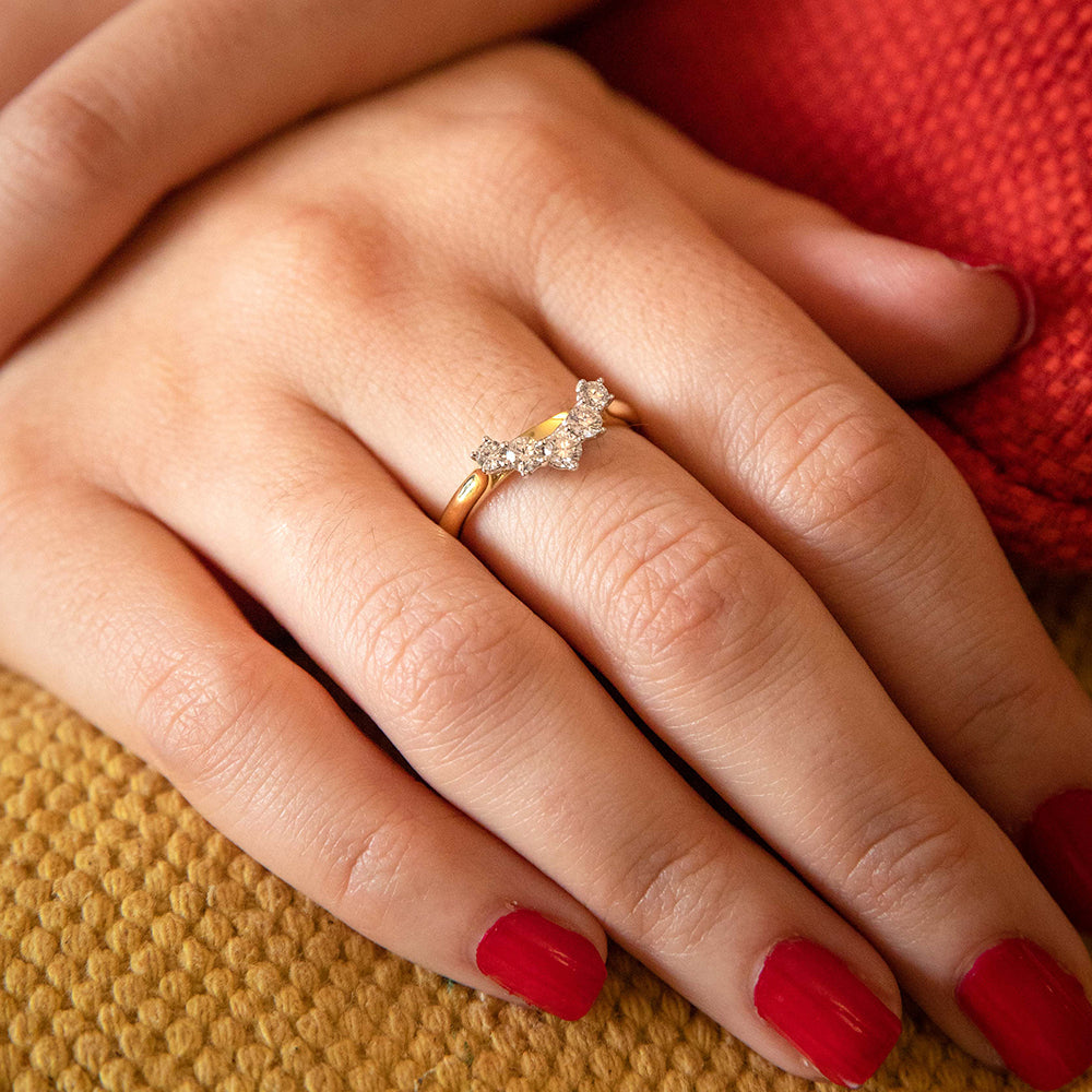 18K Yellow Gold & White Gold Diamond Ring - 0.5 Carat Brilliant Cut Engagement Ring for Women, Perfect for Weddings, Anniversaries & Special Occasions