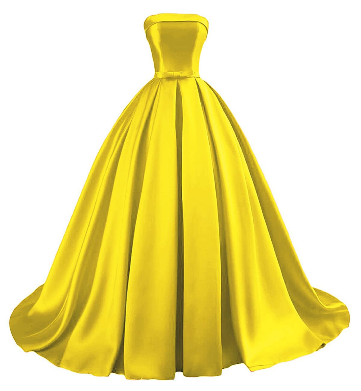 ROOALOSLEE Women's Strapless Ball Gown Satin Prom Dress - Long Formal Evening Gown for Homecoming, Wedding, Quinceañera & Special Occasions