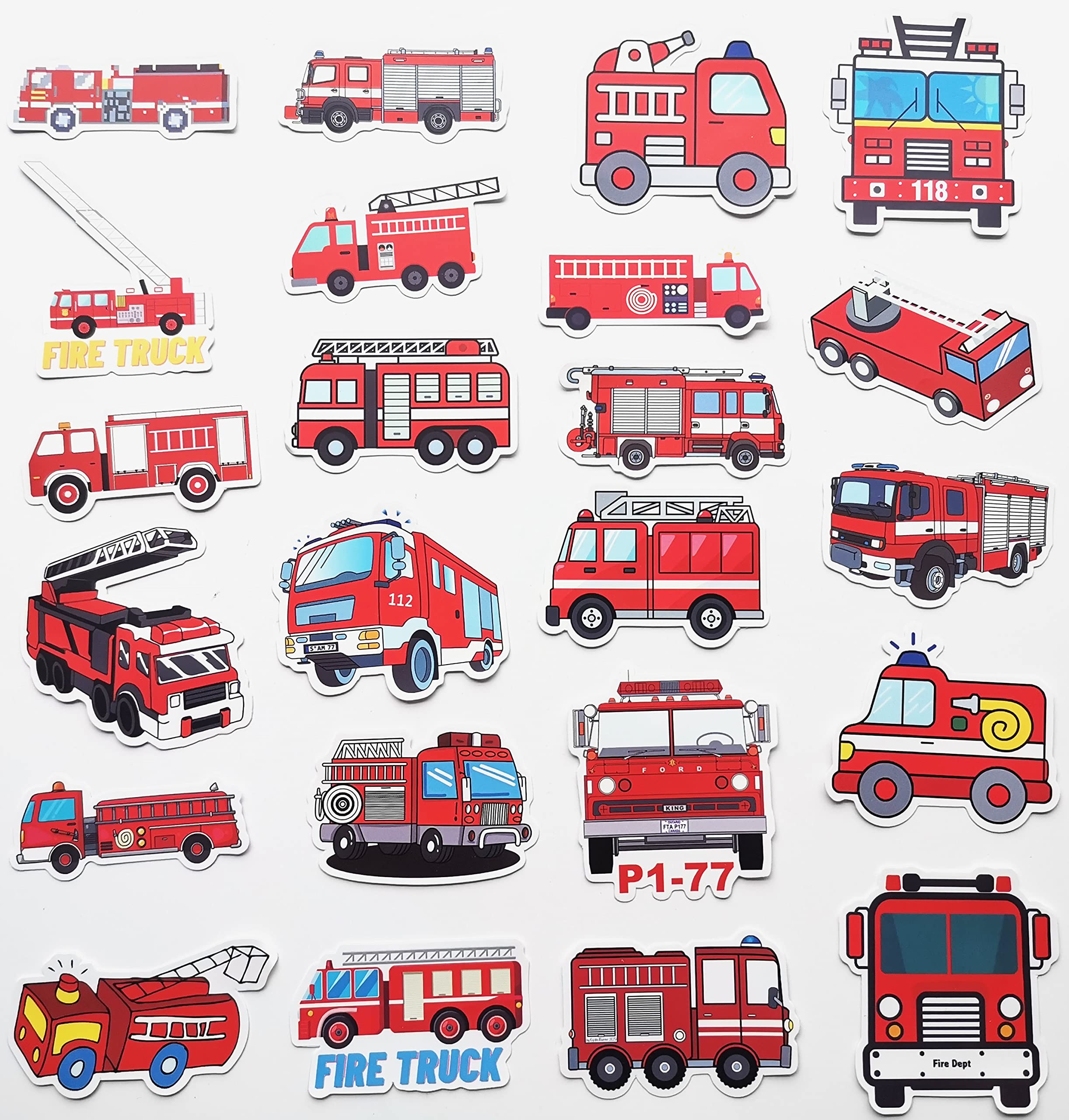 Kids Truck Stickers - Firefighter Reward Decals for Trucks, Fireman Stickers & Vehicle Graphics - Perfect for Rewards, Toy Trucks & Kids' Room Decor