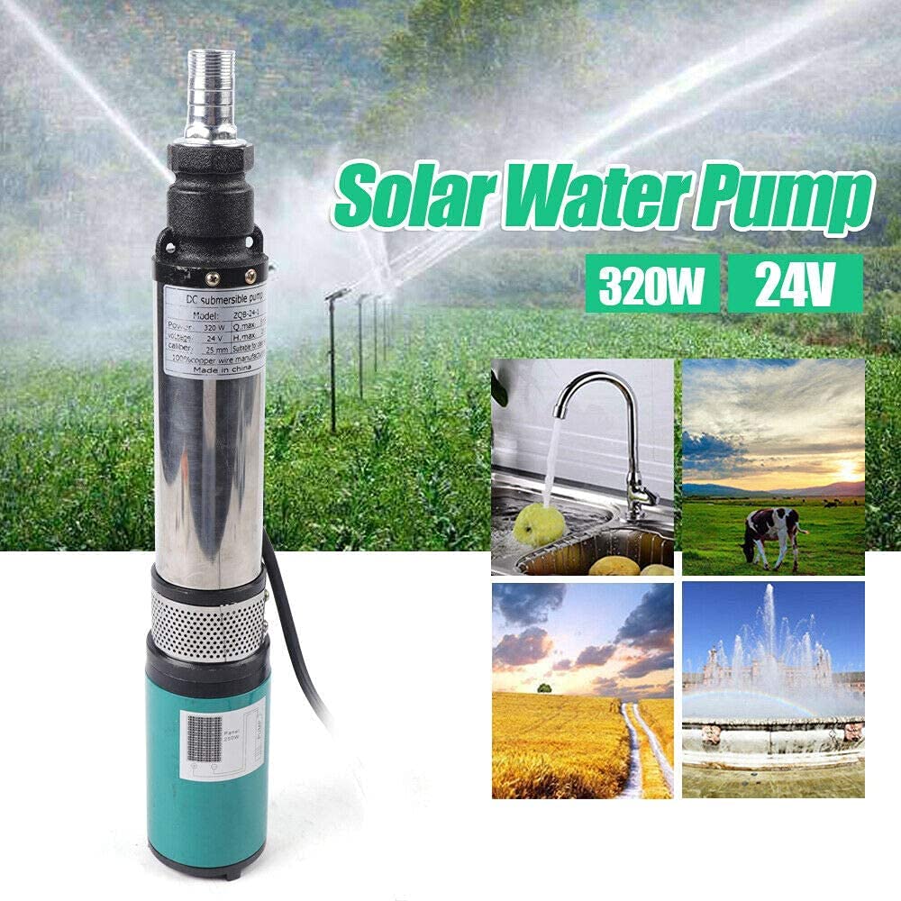 24V 320W Solar Water Pump Kit with MPPT Controller - Deep Well Submersible Pump for Irrigation, Livestock Watering & Off-Grid Homes | Inch Solar Powered Water Pump System