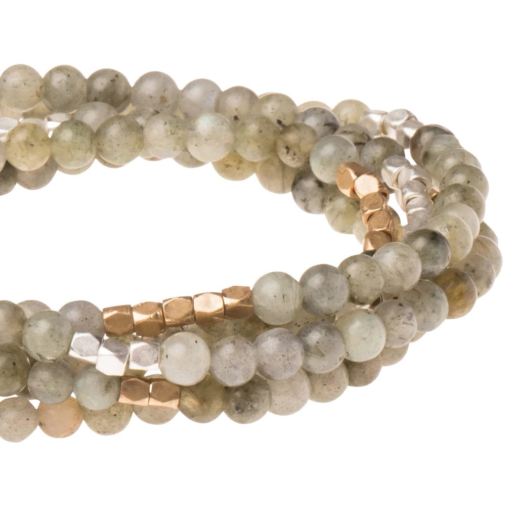 Natural Labradorite Crystal Wrap Bracelet for Energy Healing, Chakra Balancing & Spiritual Protection | Perfect for Meditation, Yoga & Reiki Practitioners