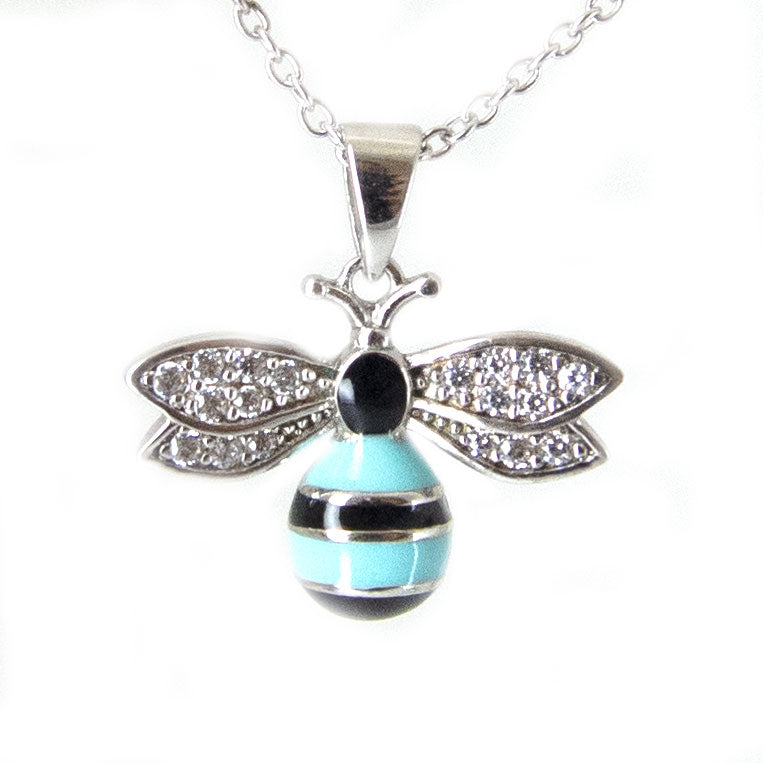 925 Sterling Silver Bee Pendant Necklace - Dainty Enameled Jewelry for Women, Perfect for Everyday Wear, Gifts & Special Occasions