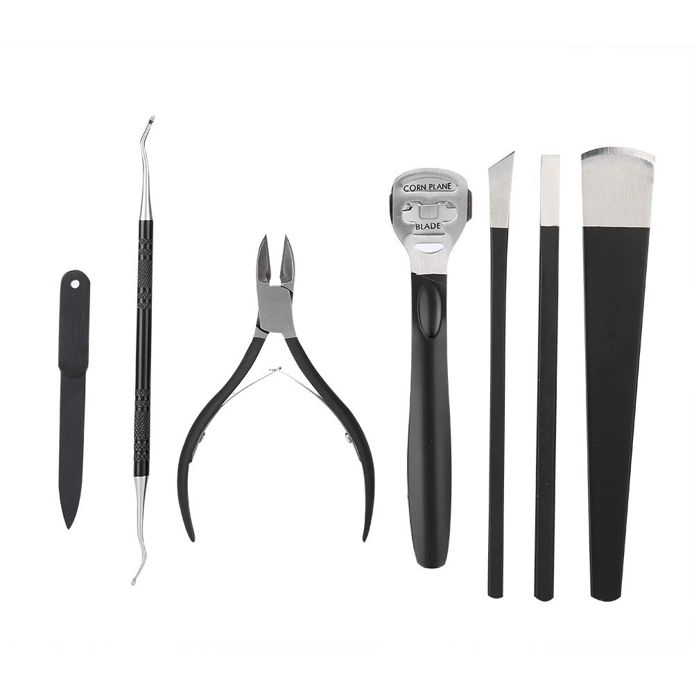 8-Piece Stainless Steel Pedicure Kit - Professional Foot File Set, Callus Remover & Corn Shaver Tools with Metal Nail File & Nail Lifter - Includes Storage Box - Perfect for Home Pedicure, Salon Use & Foot Care Gifts