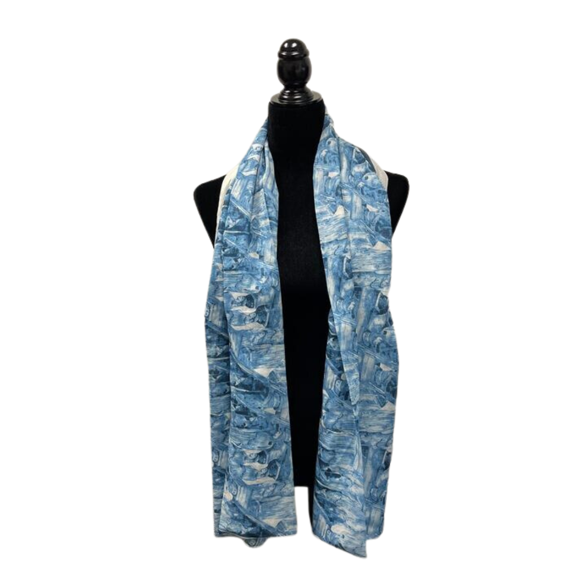 Christian Dior Limited Edition Blue & White Greek Statue Print Cotton Scarf - Cruise 2022 Collection - Perfect for Travel, Gift Giving & Fashion Accessories