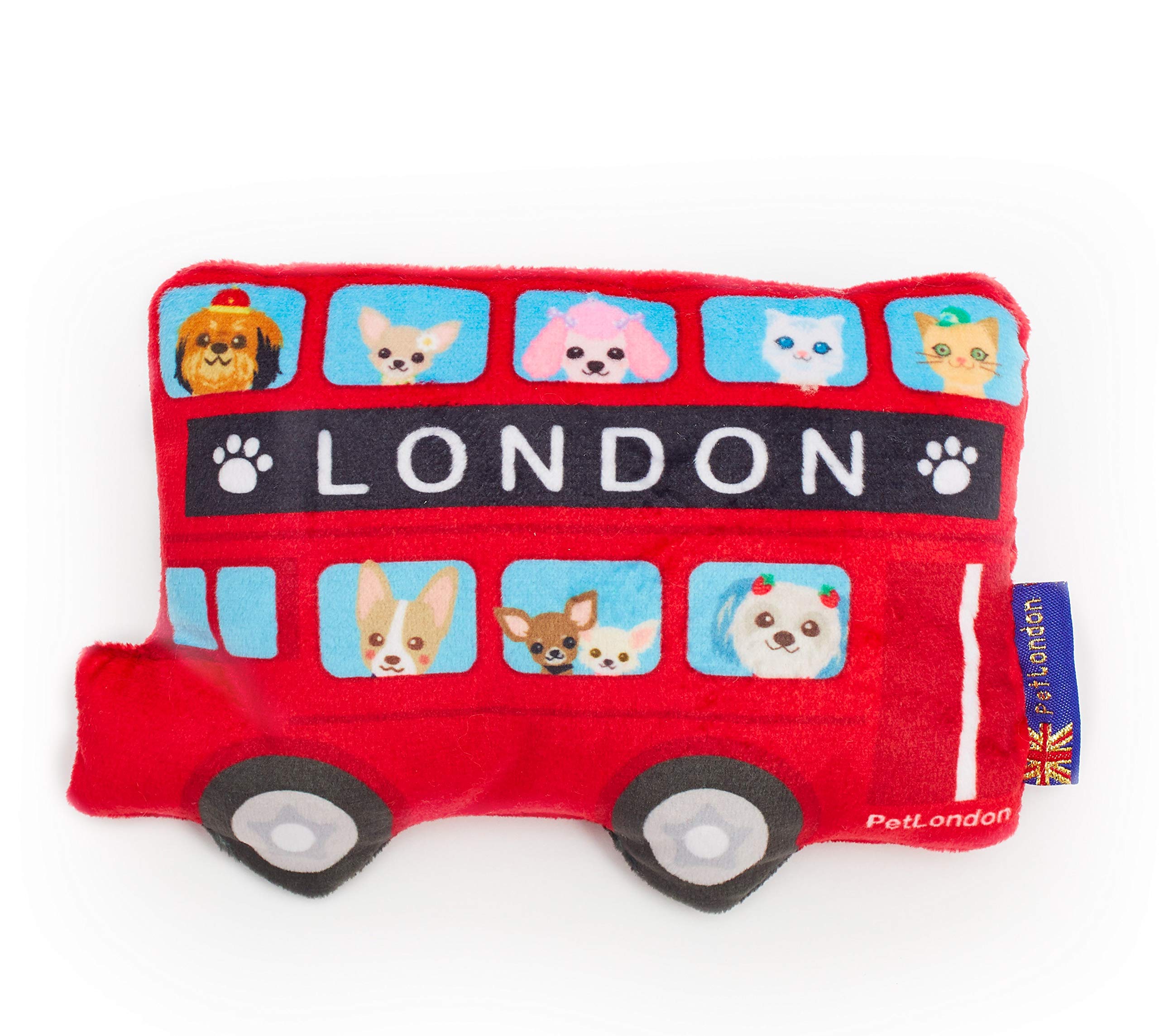 London Red Bus Dog Toy - Soft Plush British Routemaster Pet Toy (7 Inch) - Cute & Durable Chew Toy for Small & Medium Dogs - Perfect for Playtime, Training & Travel