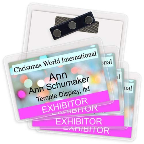 3 1/2 x 2 3/16 Inch Heavy-Duty Vinyl Badge Holders with 3-Touch Magnet - Top Loading, Reusable & Durable ID Card Holders (50-Pack) - Perfect for Security, Events, and Workplace Identification