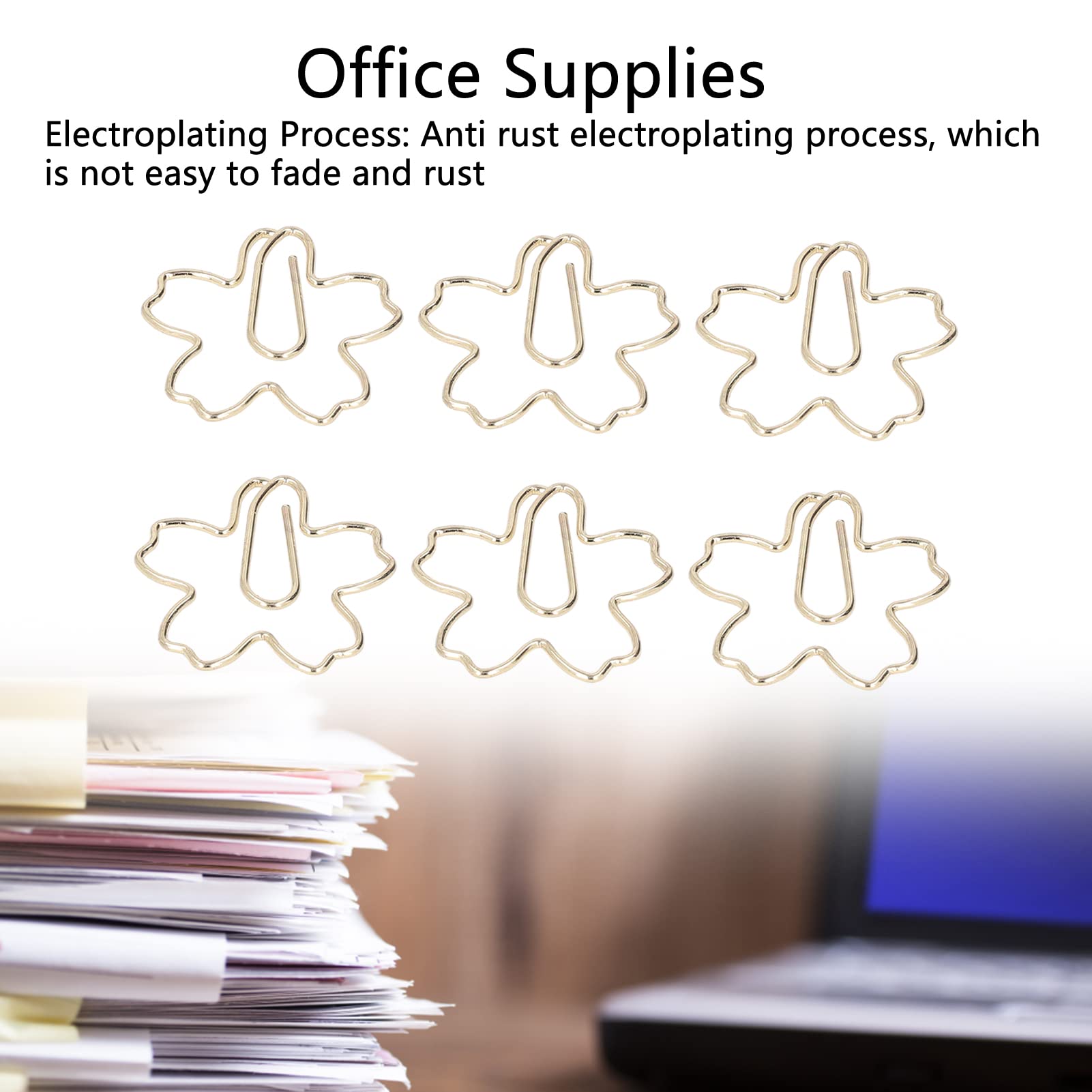 100pcs Gold Flower Shaped Paper Clips - Cute Office & School Stationery Supplies with Storage Box - Perfect for Organizing Documents, Notes, Crafts, and DIY Projects at Home or Office