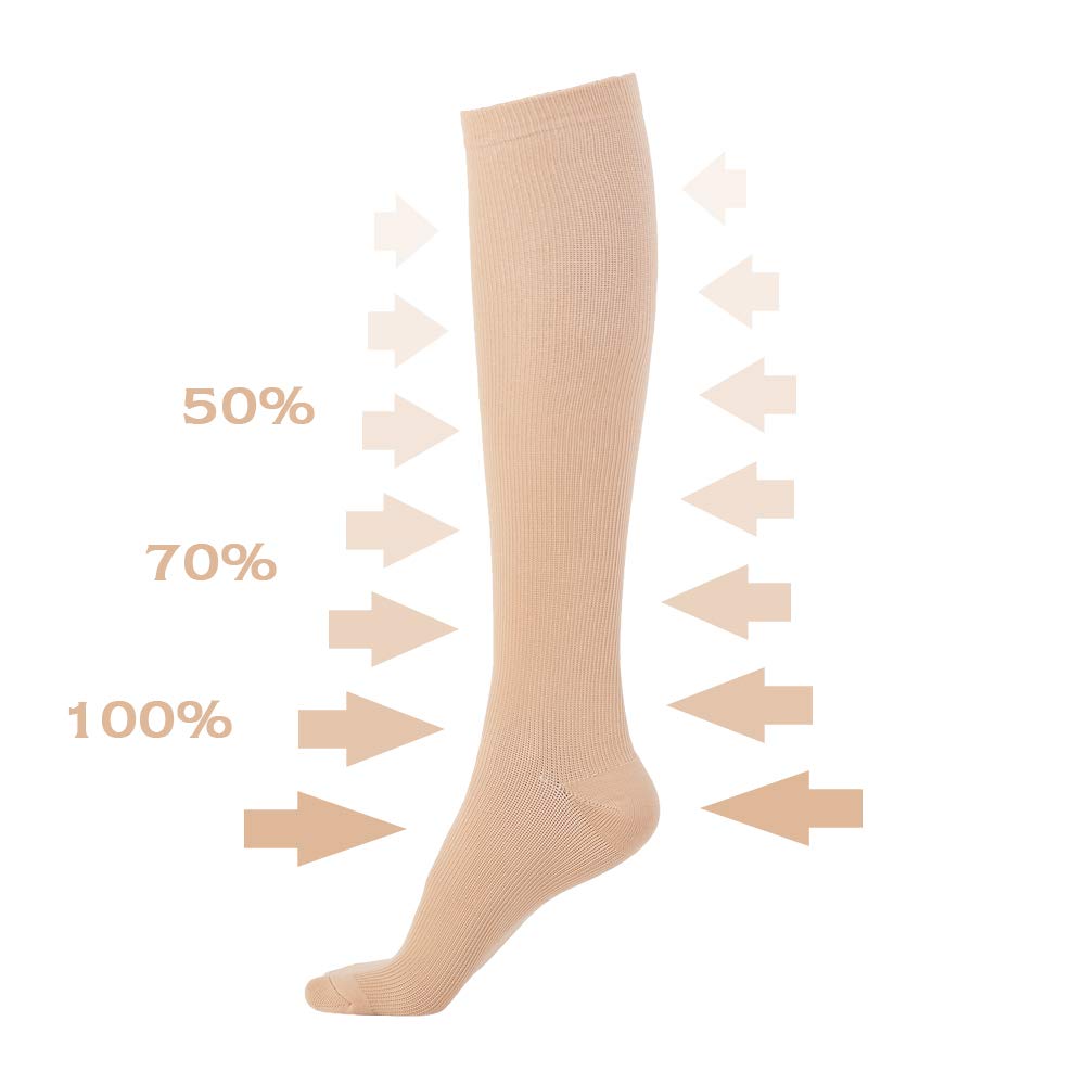 NOVAYARD Compression Socks for Women & Men - 15-20 mmHg Graduated Support - 4 Pairs - Best for Running, Travel, Nursing & Varicose Vein Relief - Comfortable Medical Compression Stockings