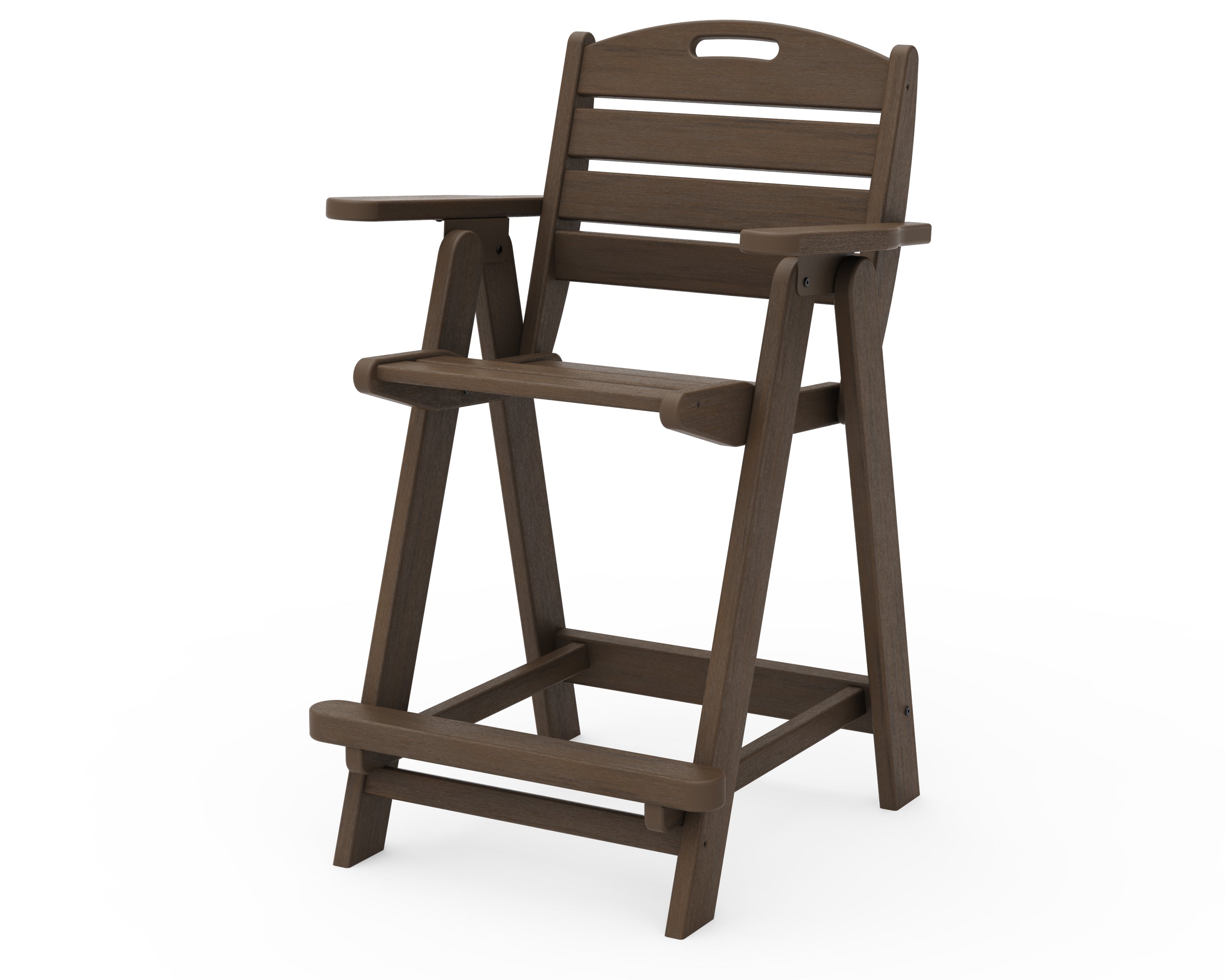 POLYWOOD Nautical Counter Height Bar Stool - Outdoor Waterproof Adirondack Chair for Patio, Deck, Poolside - Durable All-Weather Resin Material - Perfect for Beach House, Backyard, Restaurant Dining