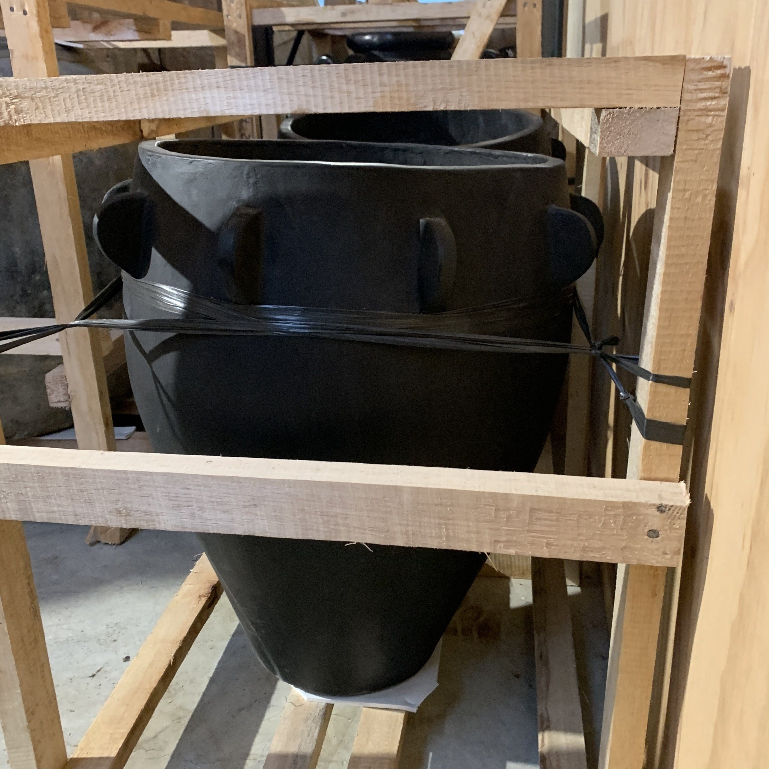 Black Winged Pot - Elegant Ceramic Planter with Drainage Hole for Indoor Plants, Succulents, and Home Decor | Perfect for Living Room, Office, and Garden Decor
