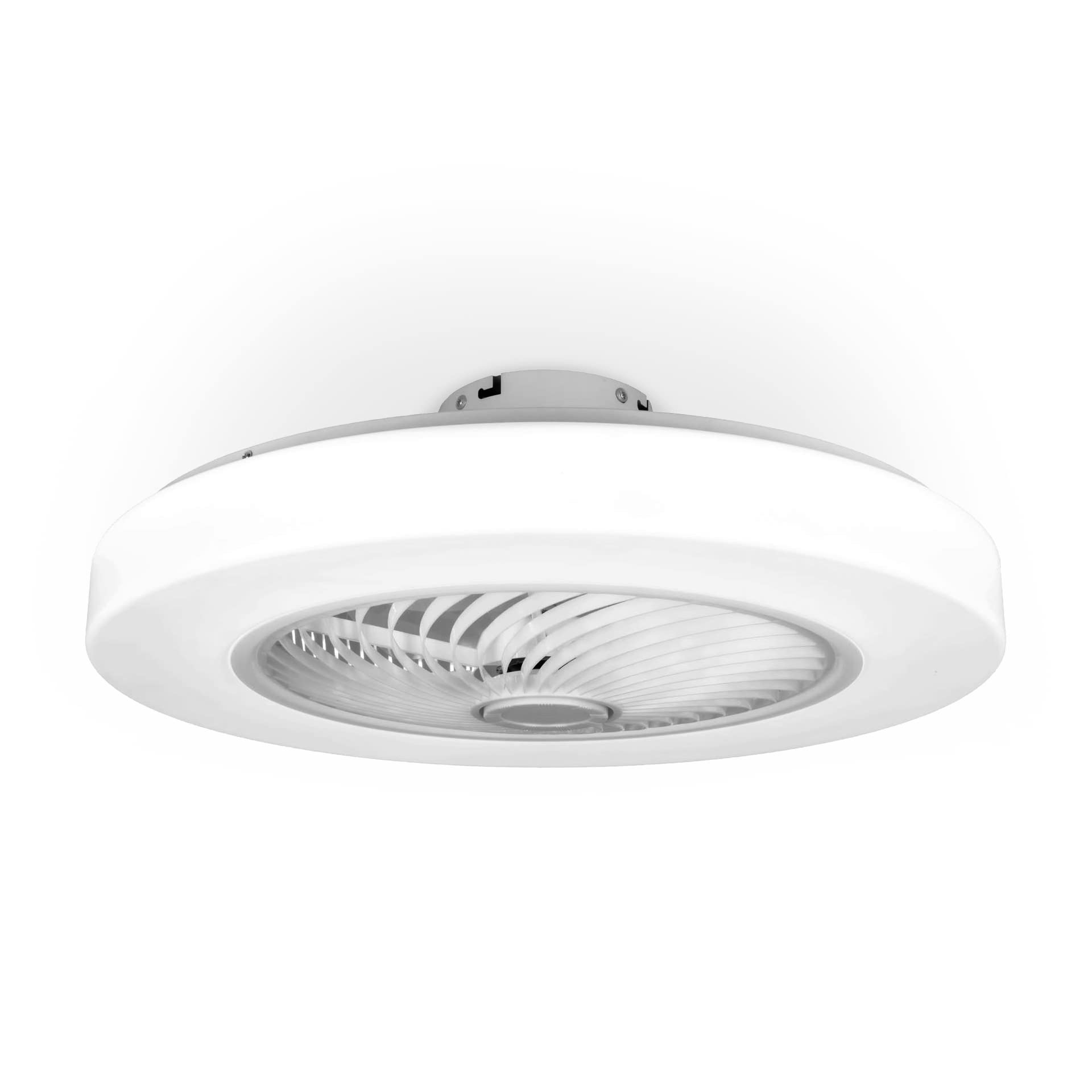 Noaton 58-inch Ceiling Fan with Light and Remote Control, 48W Dimmable LED, 3 Color Temperatures & 3 Speeds, Timer Function, Ultra Quiet - Perfect for Living Room, Bedroom, Dining Room & Kitchen (White) | Energy-Efficient Cooling & Stylish Lighting Solution