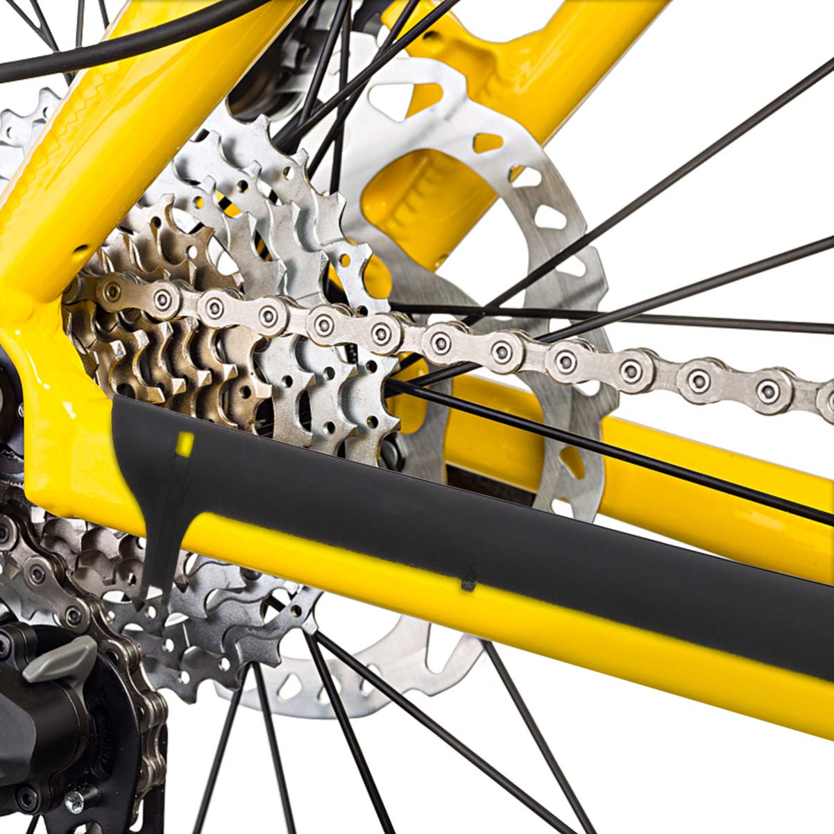 BESPORTBLE 4 Sets Bike Chain Stickers - Bicycle Chainstay Frame Protector Covers, Anti-Scratch Cycling Decals (Black) - Perfect for Mountain Bikes, Road Bikes & Commuter Bikes