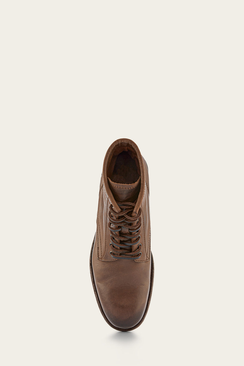 Tyler Men's Lace-Up Tan Leather Boots - Classic Casual & Work Boots for Outdoor, Hiking, and Everyday Wear