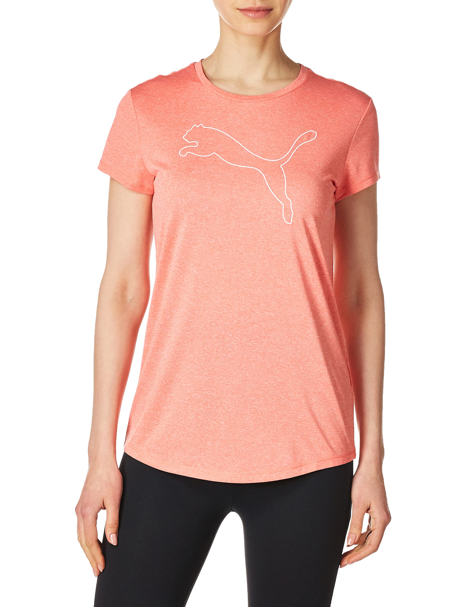 PUMA Women's Running Training Graphic Logo T-Shirt - Soft Cotton Comfort Fit for Workouts & Casual Wear | Gym, Jogging, Lounge, Everyday Outfits